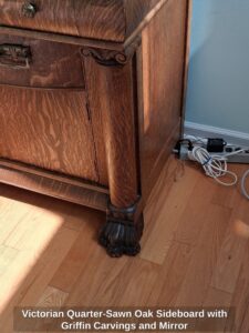 Victorian-Quarter-Sawn-Oak-Sideboard-with-Griffin-Carvings-and-Mirror-third-image