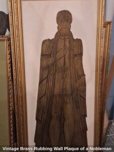 Vintage-Brass-Rubbing-Wall-Plaque-of-a-Nobleman