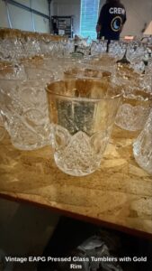 Vintage-EAPG-Pressed-Glass-Tumblers-with-Gold-Rim