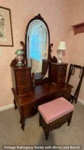 Vintage-Mahogany-Vanity-with-Mirror-and-Bench