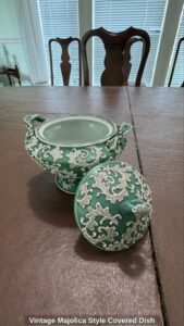 Vintage-Majolica-Style-Covered-Dish-second-image