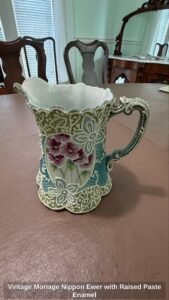 Vintage-Moriage-Nippon-Ewer-with-Raised-Paste-Enamel