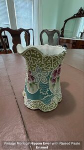 Vintage-Moriage-Nippon-Ewer-with-Raised-Paste-Enamel-second-image