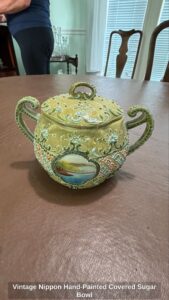 Vintage-Nippon-Hand-Painted-Covered-Sugar-Bowl
