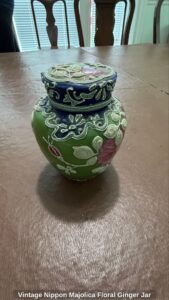 Vintage-Nippon-Majolica-Floral-Ginger-Jar
