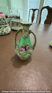 Vintage-Nippon-Moriage-Hand-Painted-Floral-Vase