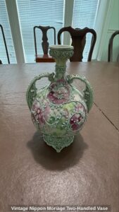 Vintage-Nippon-Moriage-Two-Handled-Vase