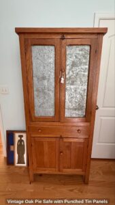 Vintage-Oak-Pie-Safe-with-Punched-Tin-Panels