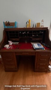 Vintage-Oak-Roll-Top-Desk-with-Pigeonhole-Organizer