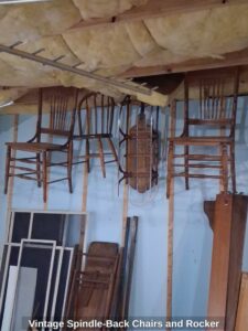 Vintage-Spindle-Back-Chairs-and-Rocker-fourth-image