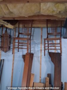 Vintage-Spindle-Back-Chairs-and-Rocker-third-image