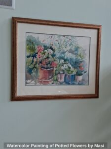 Watercolor-Painting-of-Potted-Flowers-by-Masi