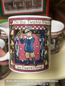 Betty-Whiteaker-Twelve-Days-of-Christmas-Stoneware-Mugs-Set-of-fourth-image-1