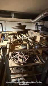 Vintage-Farm-Implement-and-Hay-Trolley-Assortment