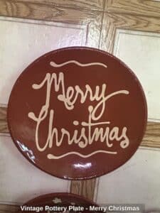 Vintage-Pottery-Plate-Merry-Christmas-1