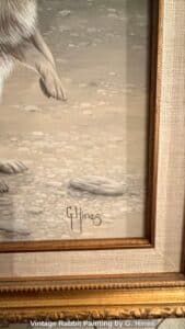 Vintage-Rabbit-Painting-by-G.-Hines-second-image-1