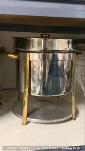 Vintage-Stainless-Steel-and-Brass-Chafing-Dish