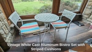 Vintage-White-Cast-Aluminum-Bistro-Set-with-Striped-Cushions