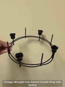 Vintage-Wrought-Iron-Advent-Candle-Ring-with-Spikes-1