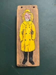 Folk-art-of-fisherman-wall-hanger-by-Hazel-Kaylor-Newburgh-IN-circa-1975