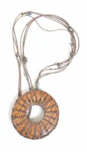 Bohemian-Wood-and-Metal-Torus-Pendant-Necklace