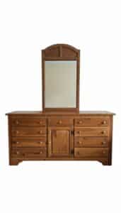 Broyhill-Oak-Drawer-Dresser-with-Mirror