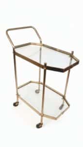 Mid-Century-Modern-Brass-and-Hexagonal-Glass-Bar-Cart