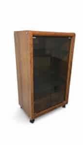 Mid-Century-Modern-Stereo-Cabinet-with-Smoked-Glass-Doors-and-Casters
