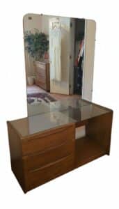 Mid-Century-Modern-Wood-Dresser-with-Mirror-and-Greek-Letters