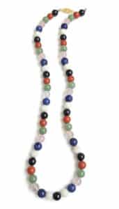 Multi-Gemstone-Beaded-Necklace-with-Gold-Clasp