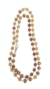 Multi-Strand-Faceted-Glass-Bead-Necklace-with-Amber-and-Brown-Tones