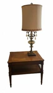 Vintage-Hollywood-Regency-Brass-and-Crystal-Lamp-with-Green-Glass-Element