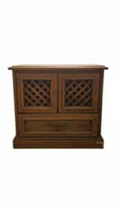 Vintage-Wood-Jewelry-Armoire-with-Lattice-Doors-and-Drawer