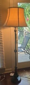 Traditional-Floor-Lamp-with-Bell-Shade-and-Turned-Accents