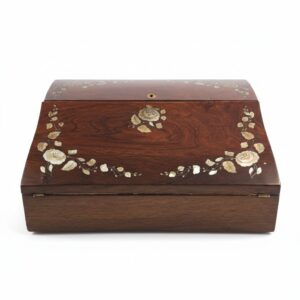 Victorian-Rose-Inlaid-Wooden-Writing-Box