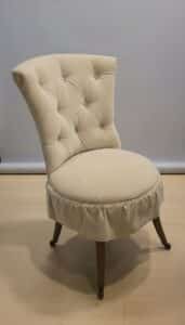Vintage-Tufted-Slipper-Chair-with-Skirted-Base