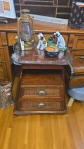 Antique-Quarter-Sawn-Oak-Roll-Top-Desk-with-Side-Cabinet