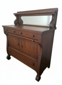 Antique-Tiger-Oak-Sideboard-Buffet-with-Mirror