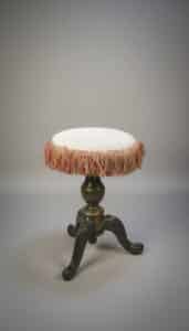 Antique-Victorian-Piano-Stool-with-Carved-Pedestal-and-Fringe