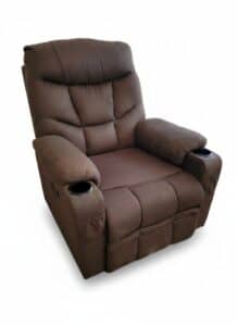 Brown-Fabric-Recliner-with-Cup-Holders