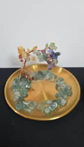 Green-Aventurine-and-Mixed-Gemstone-Tree-on-Brass-Dish