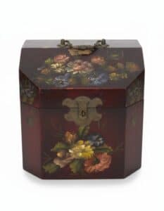 Hand-Painted-Floral-Hexagonal-Lacquer-Box