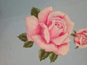 Pink-Rose-Painting-on-Blue-Background-second-image