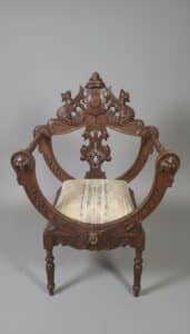 Renaissance-Revival-Figural-Throne-Chair