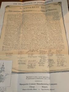 The-Declaration-of-Independence-Reproduction-by-Marquette-Cement-Manufacturing-Company