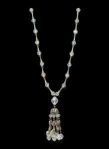 Vintage-Aurora-Borealis-Crystal-Tassel-Necklace