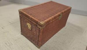Vintage-Chinoiserie-Wicker-and-Brass-Trunk