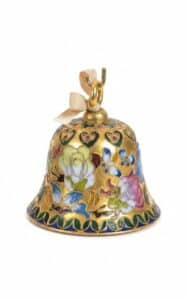 Vintage-Cloisonn-Floral-Bell-Ornament