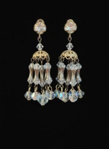Vintage-Crystal-Chandelier-Clip-On-Earrings-with-Aurora-Borealis-Finish