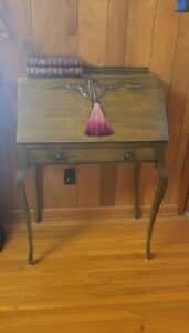 Vintage-French-Provincial-Style-Secretary-Desk-with-Hand-Painted-Accents